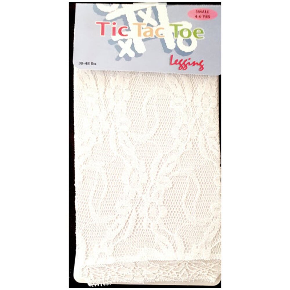 Tic Tac Toe Girls New White Lace Leggings NWT
